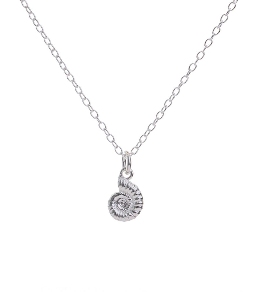 Silver Ammonite Fossil Necklace