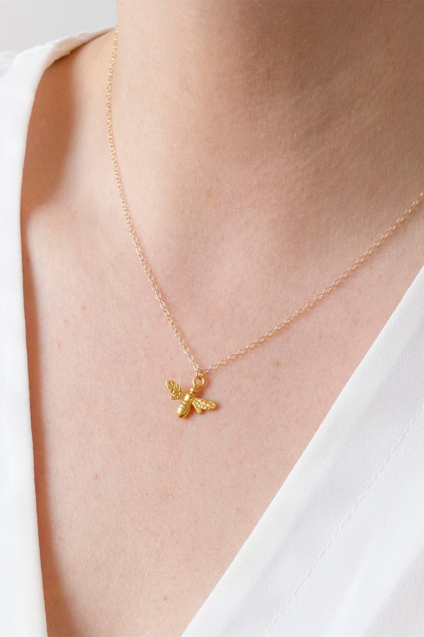 Gold Bee Necklace