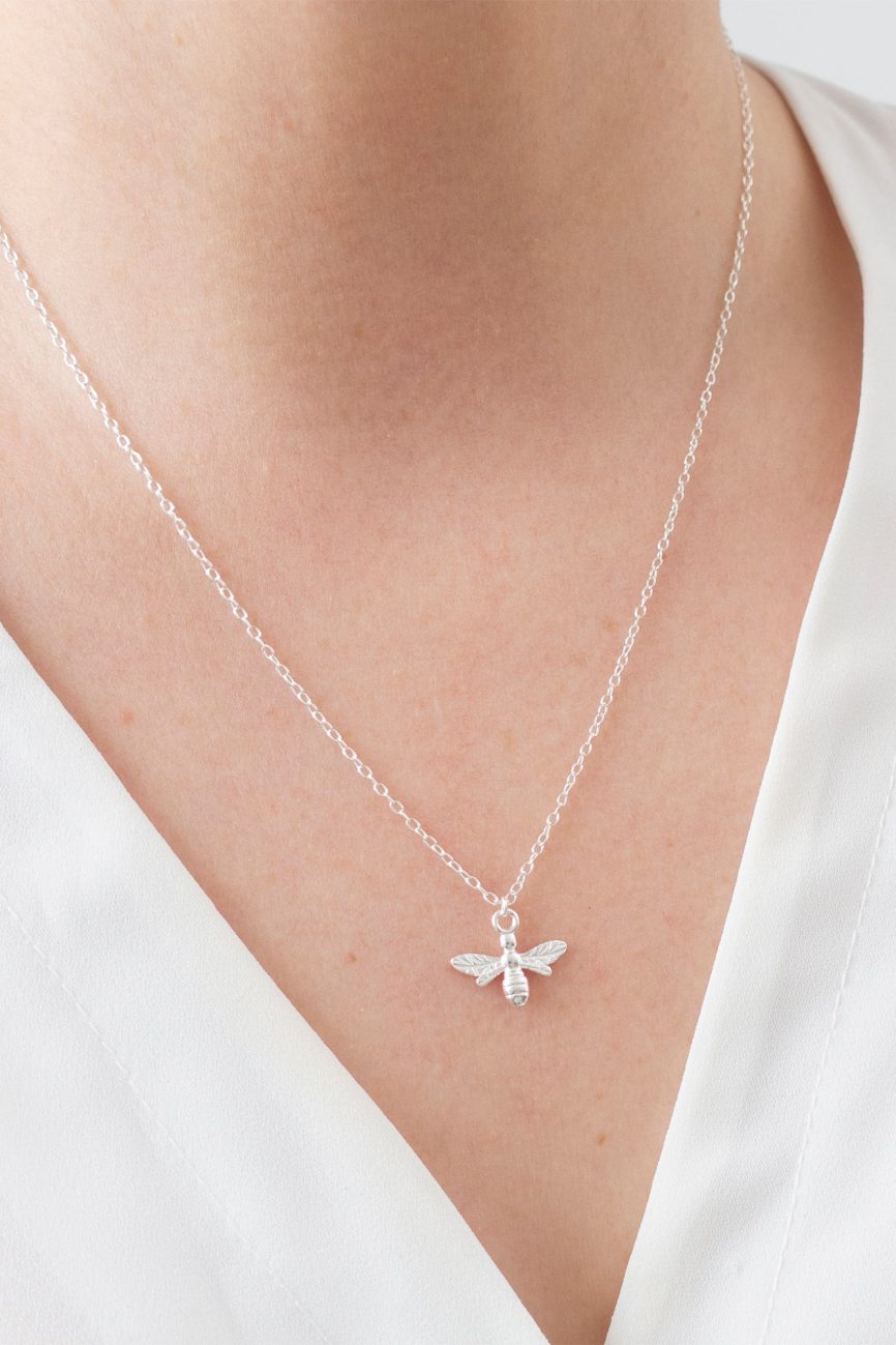 Silver Bee Necklace