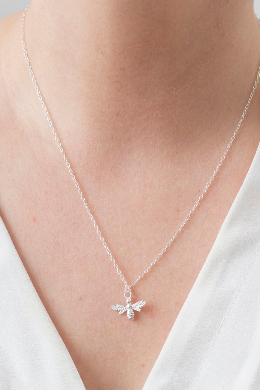 Silver Bee Necklace