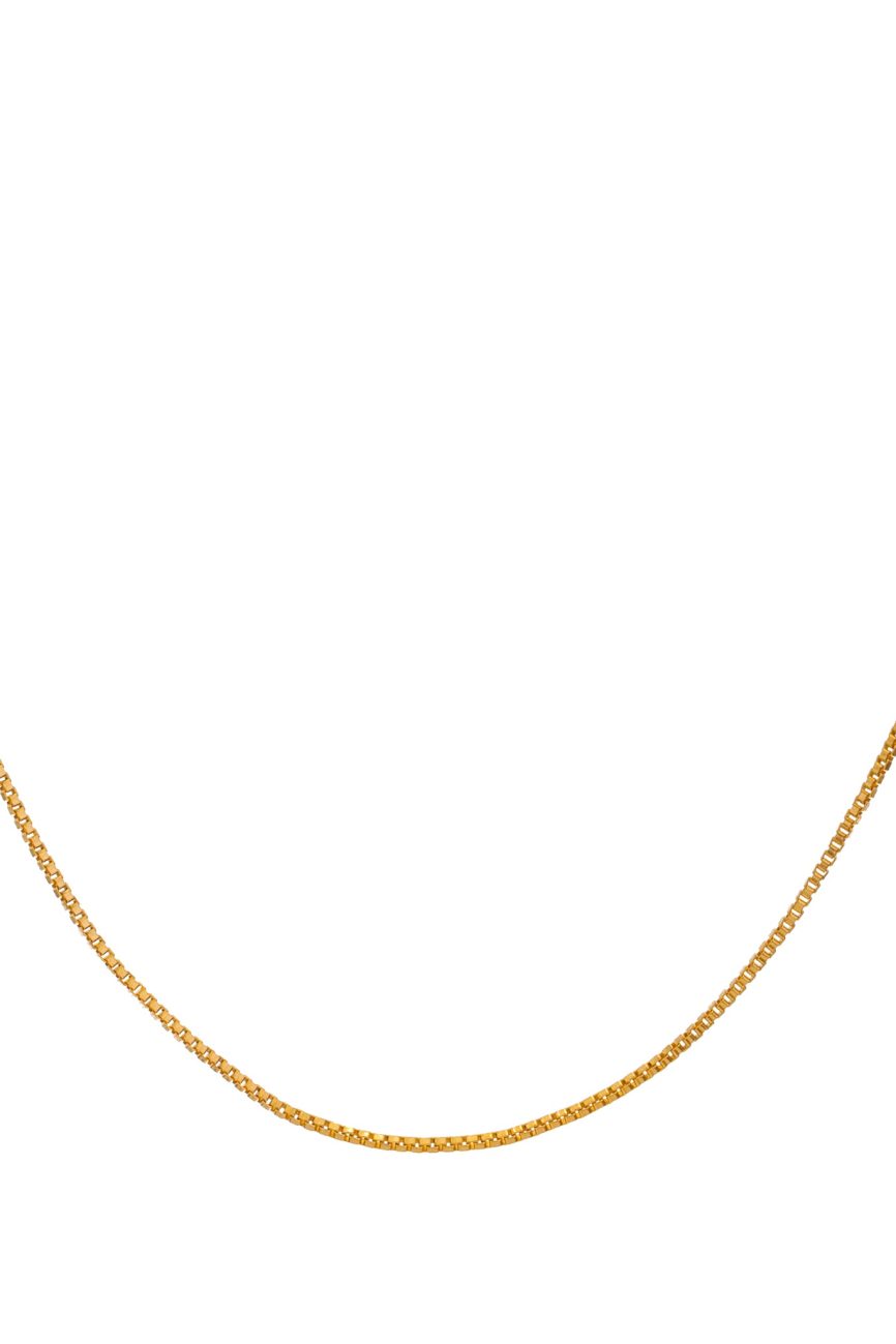 Sustainable Gold Box Chain Necklace