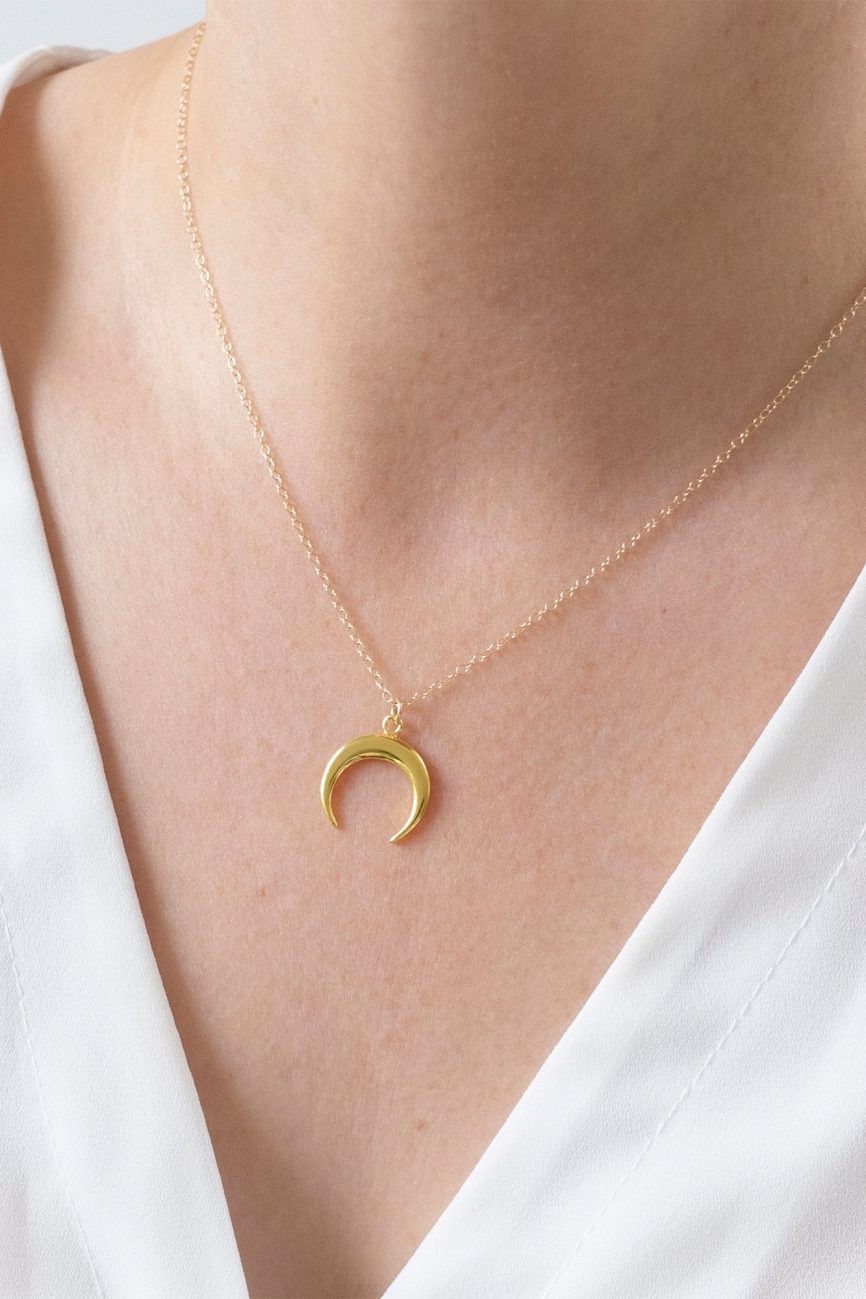 Gold Crescent Necklace