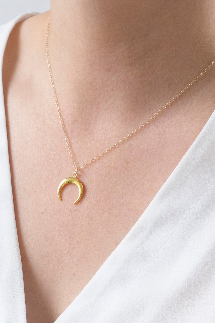 Gold Crescent Necklace