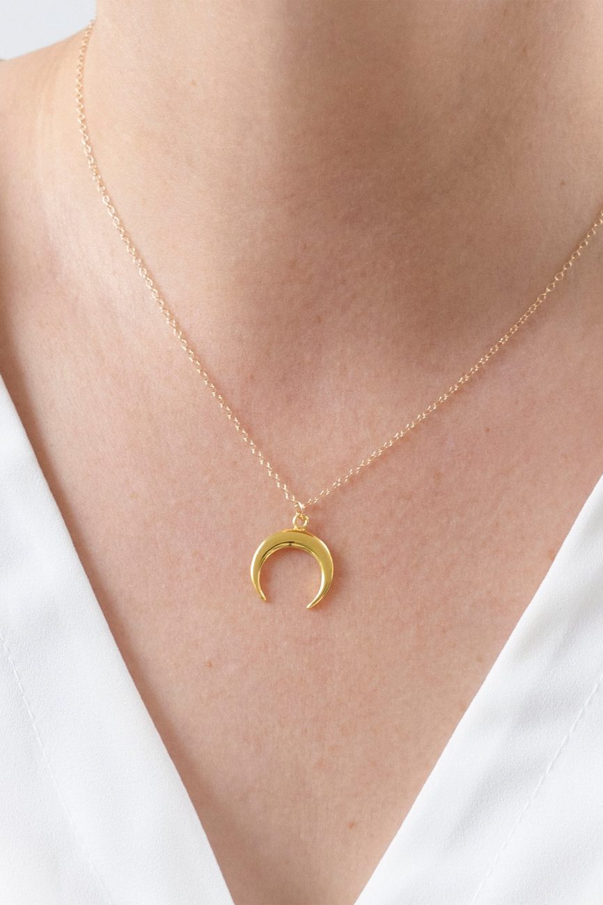 Gold Crescent Necklace