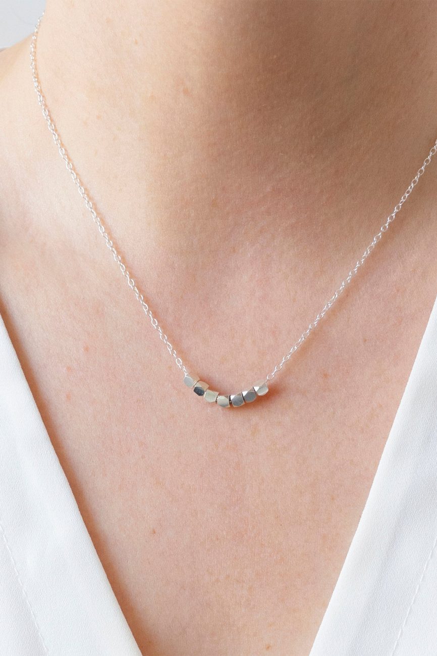 Silver Cubes Necklace