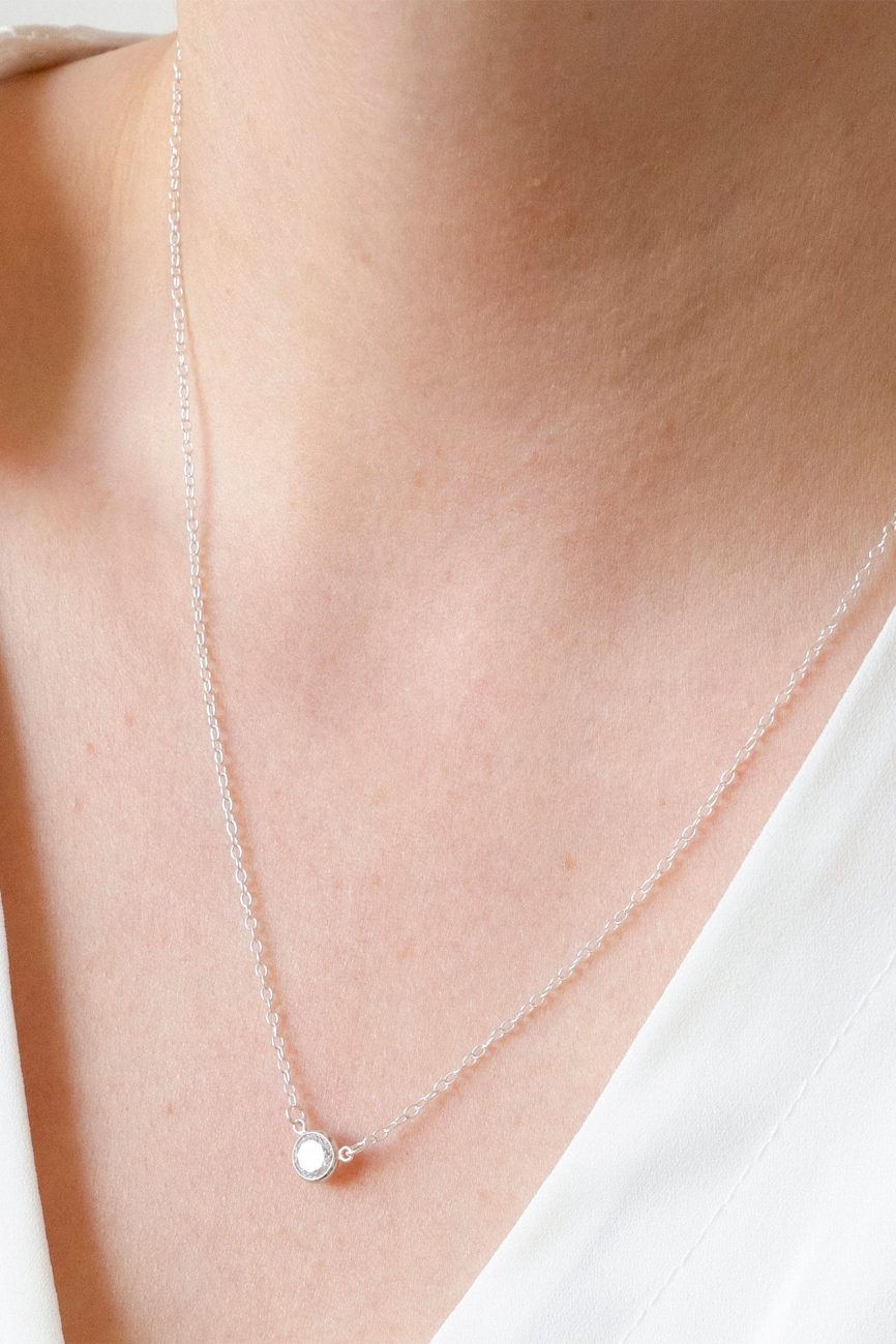 Silver Diamond Necklace
