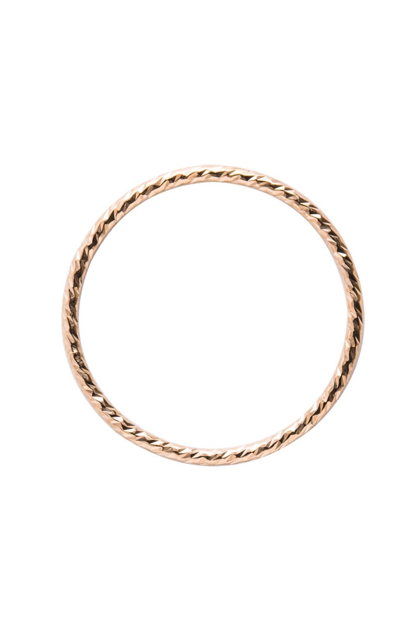 Minimal Gold Textured Stacking Ring