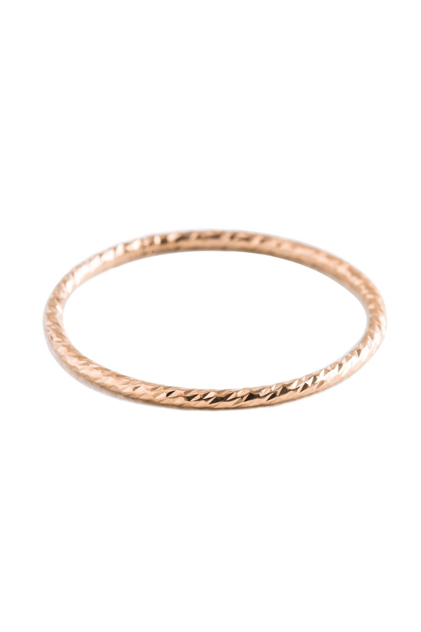 Minimal Gold Textured Stacking Ring