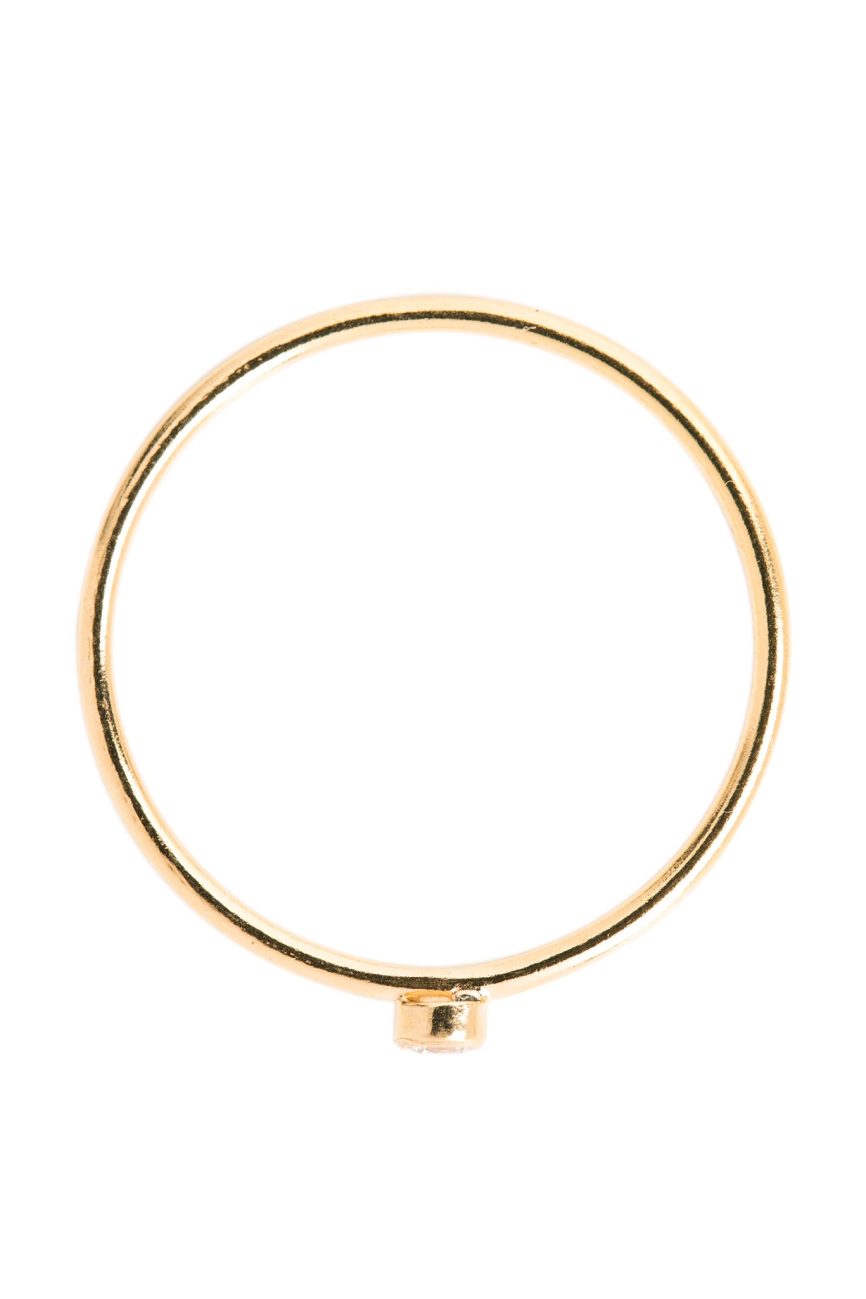 Minimal Gold CZ Diamond Ring