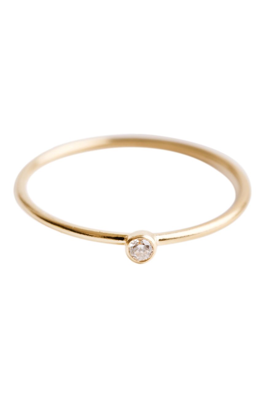 Minimal Gold CZ Diamond Ring