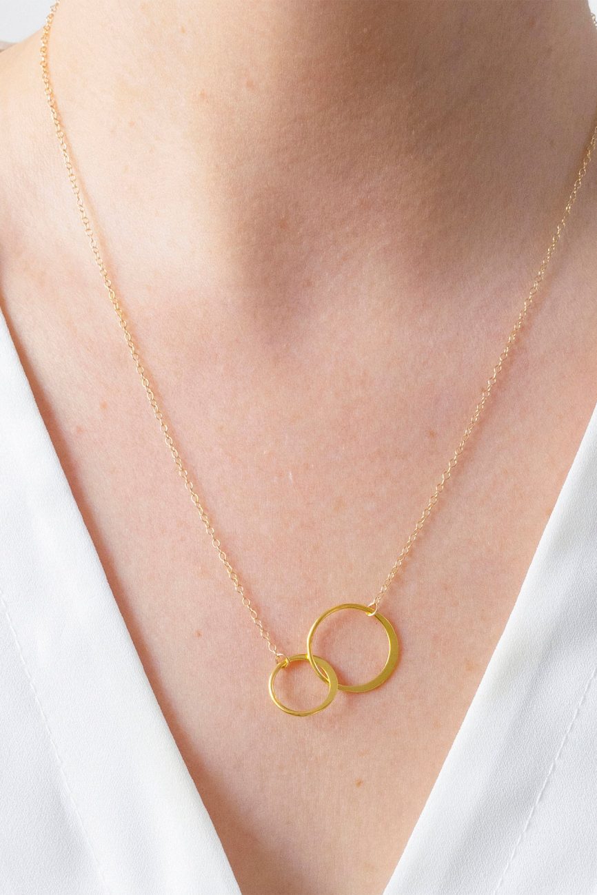 Gold Flat Infinity Circle Necklace