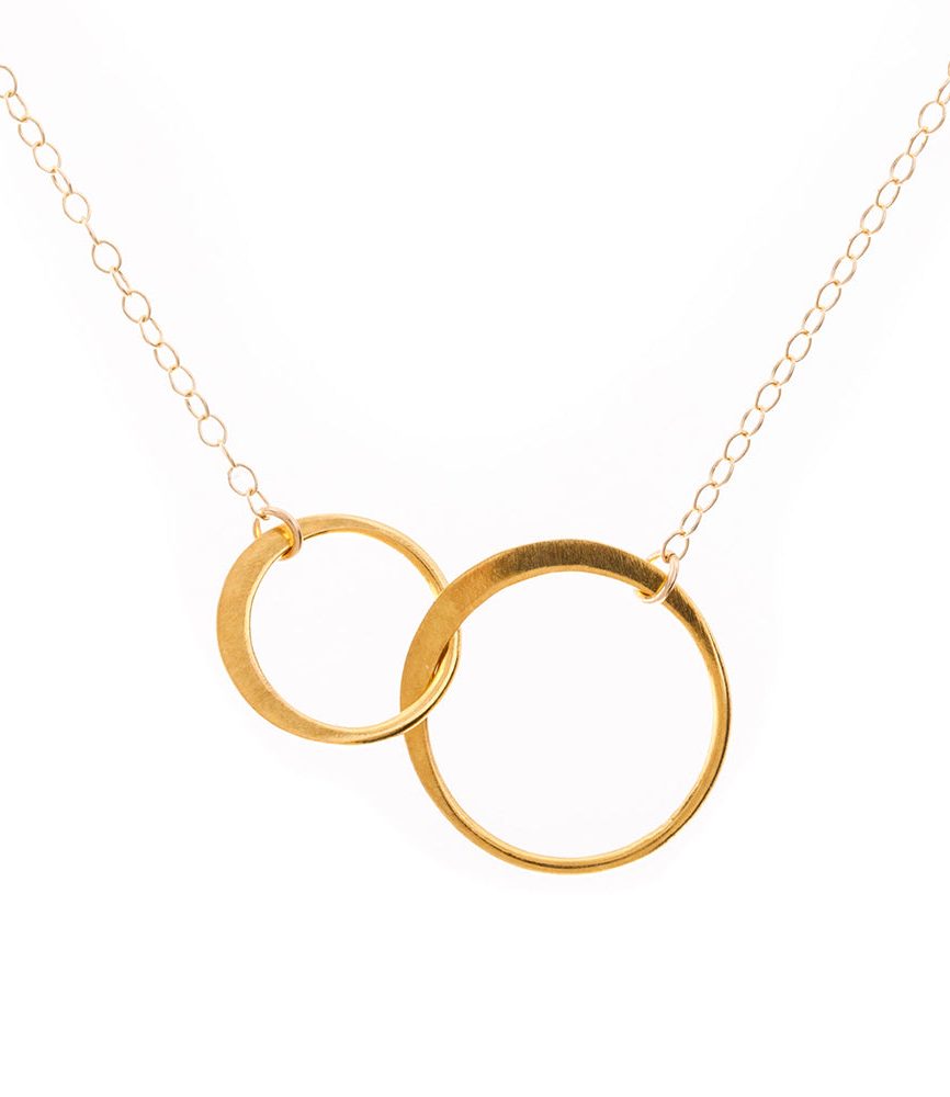 Gold Flat Infinity Circle Necklace