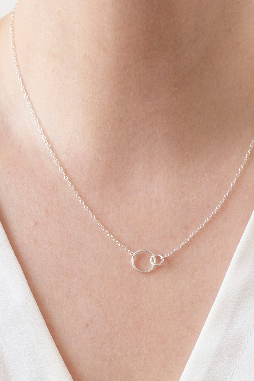 Silver Infinity Circles Necklace
