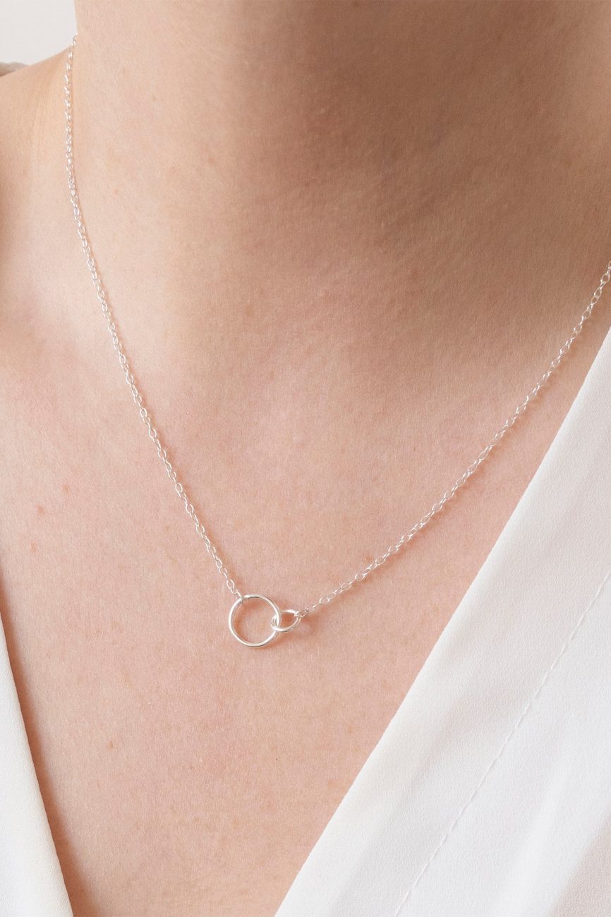Silver Infinity Circles Necklace