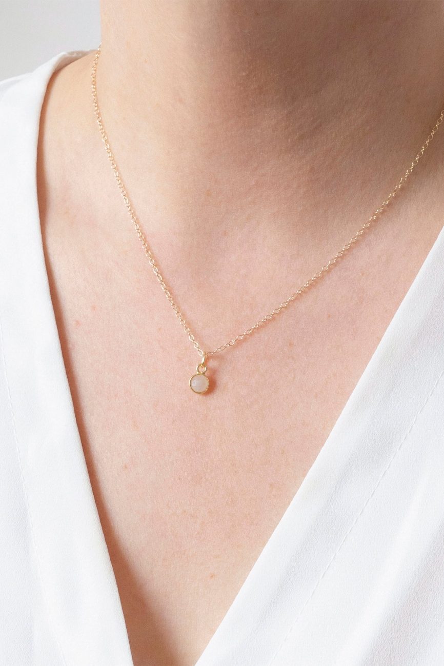 Gold Moonstone Necklace