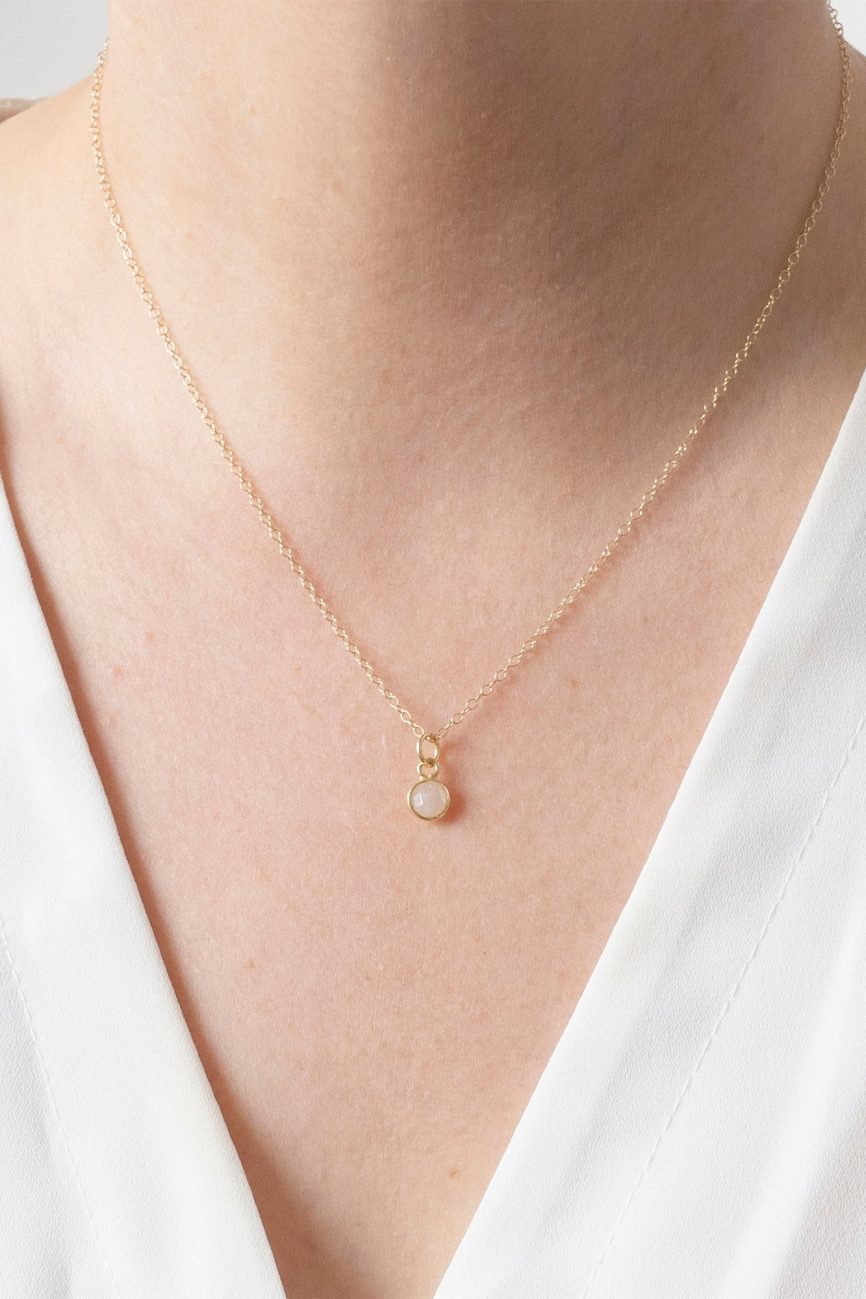Gold Moonstone Necklace
