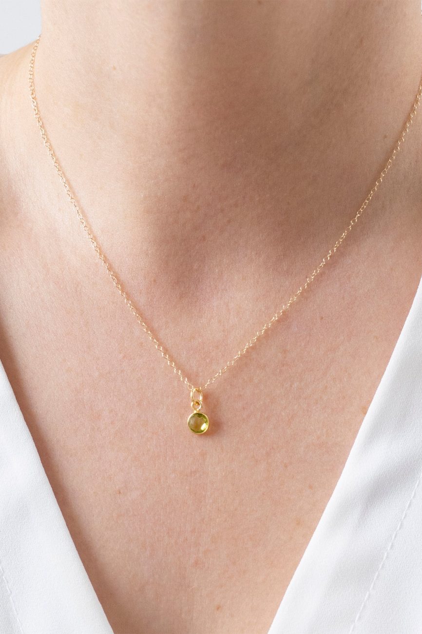 Gold Peridot Necklace