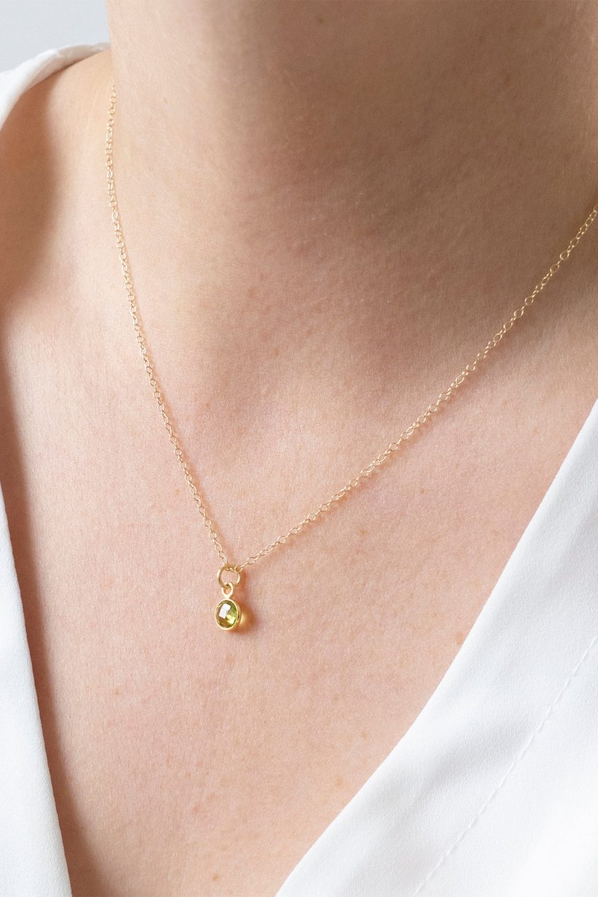 Gold Peridot Necklace