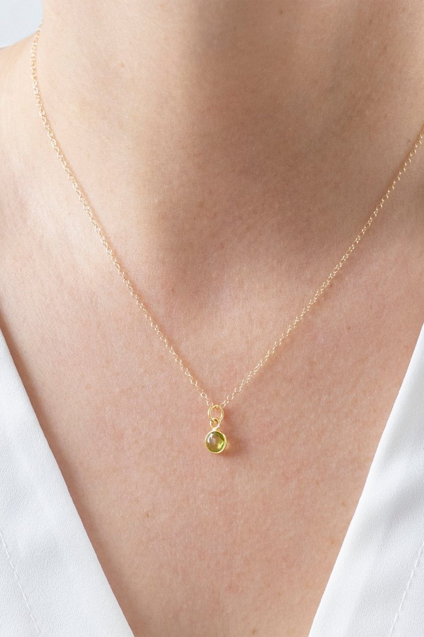 Gold Peridot Necklace