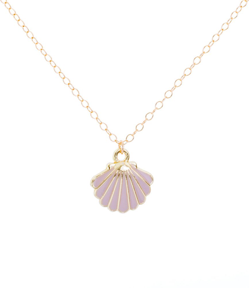 Gold Enamel Shell Necklace