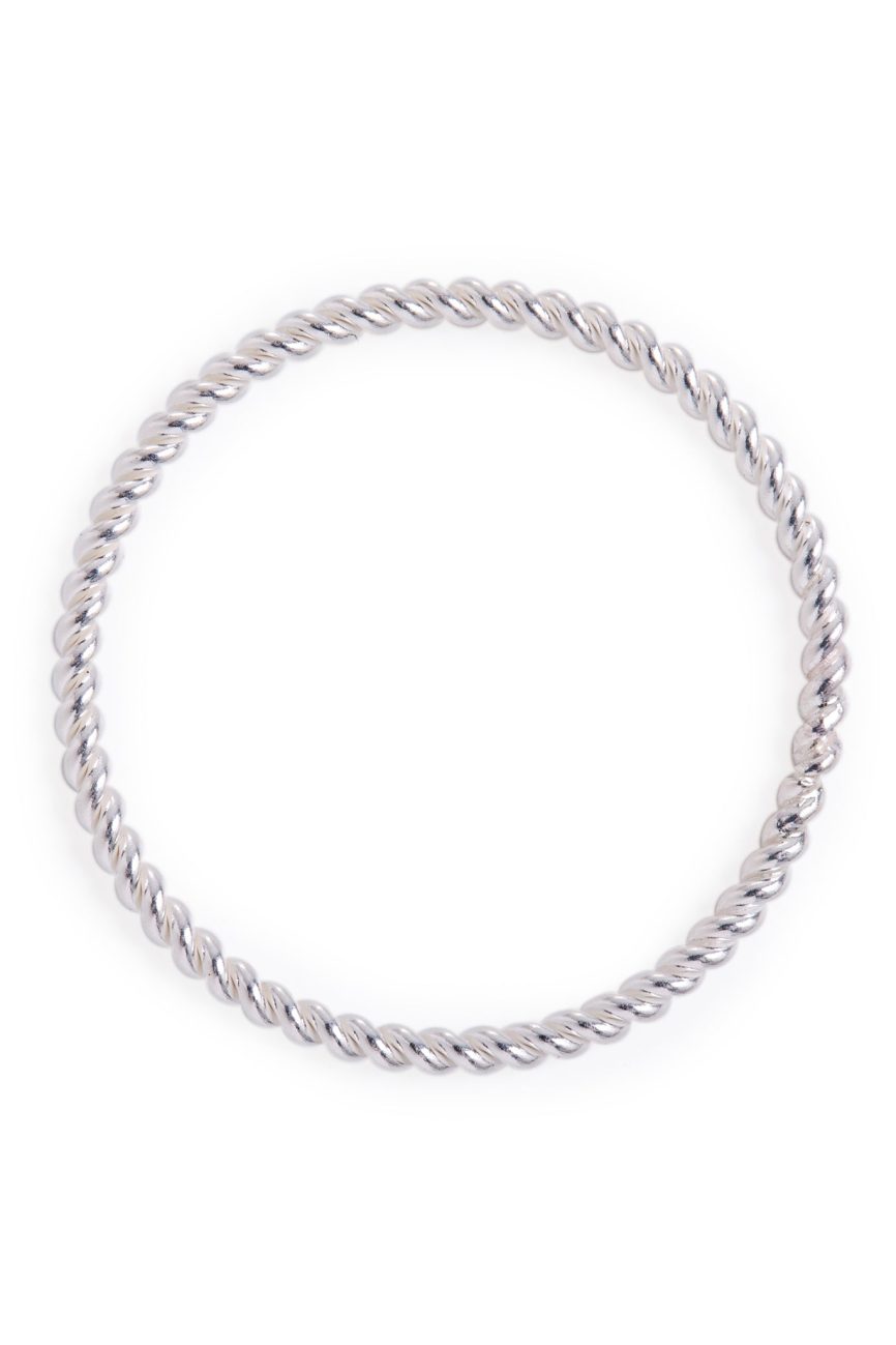 Minimal Silver Twisted Stacking Ring Handmade Birmingham