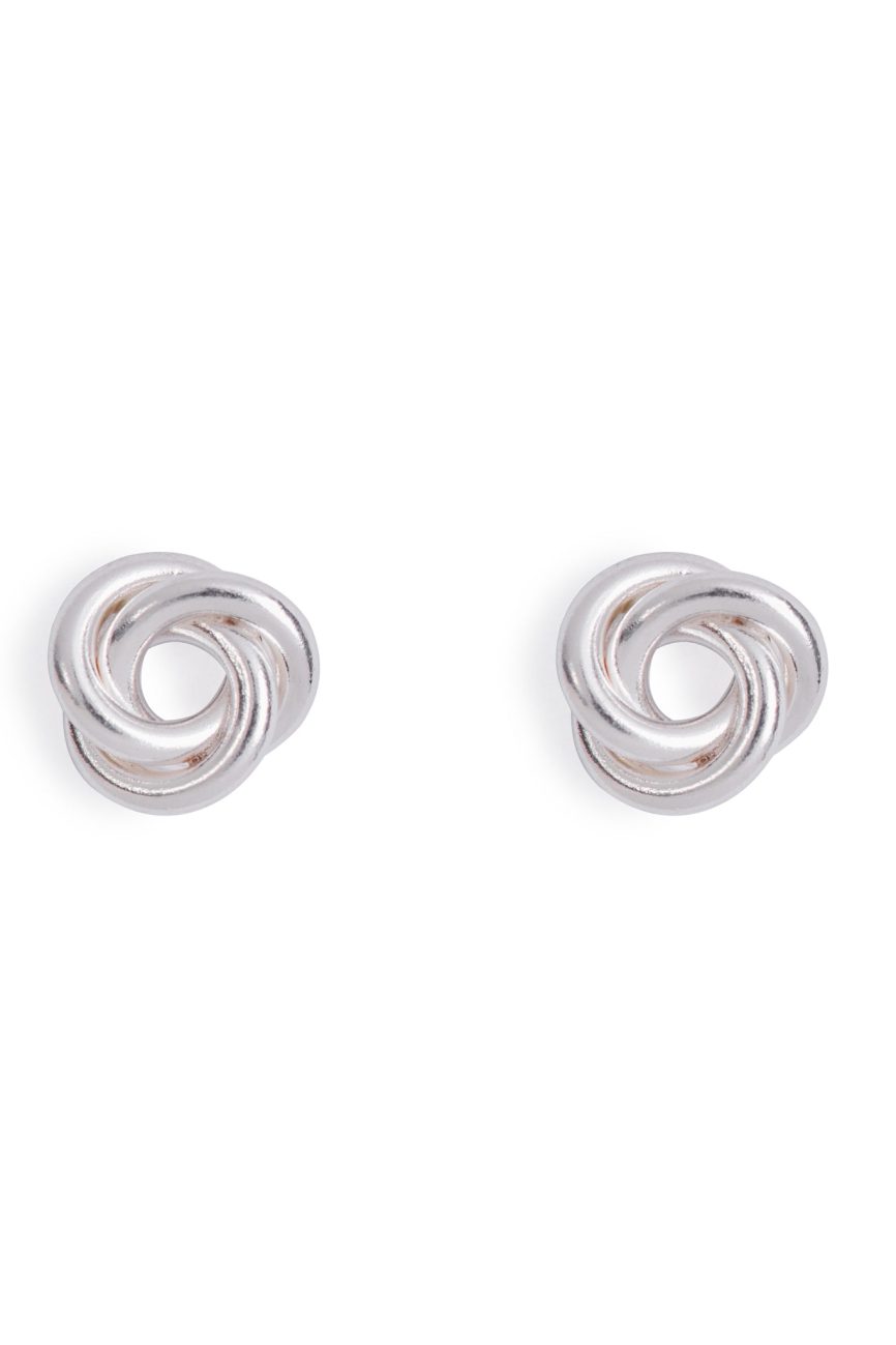 Minimal Silver Knot Earrings Handmade Birmingham