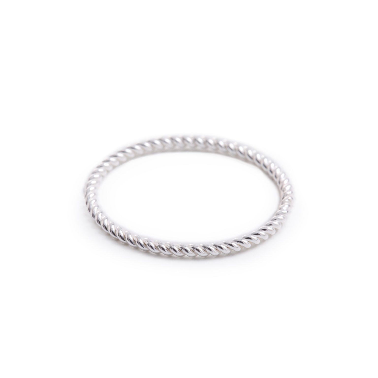 Minimal Silver Twisted Stacking Ring Handmade Birmingham