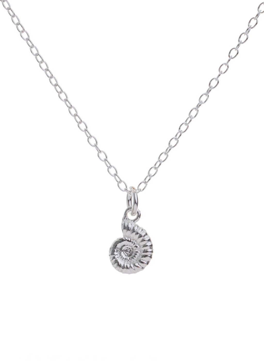 Silver Ammonite Fossil Necklace