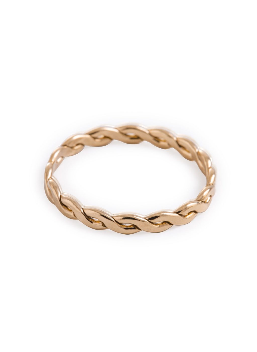 Minimal Gold Woven Braided Ring Handmade Birmingham