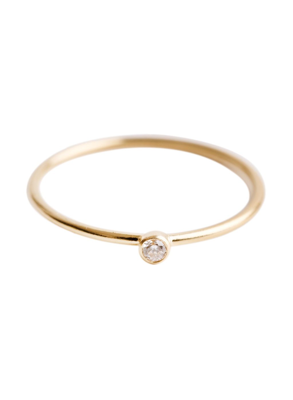 Minimal Gold CZ Diamond Ring