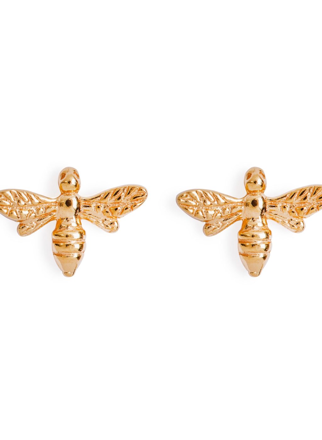 Minimal Gold Bee Earrings Handmade Birmingham UK
