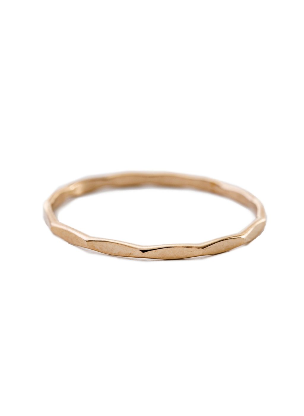 Minimal Gold Hammered Stacking Ring