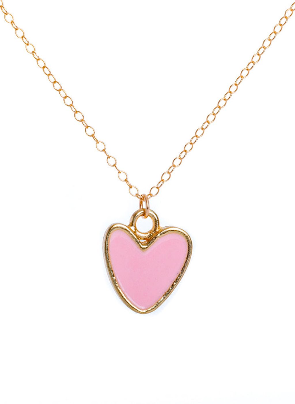 Gold Enamel Heart Necklace