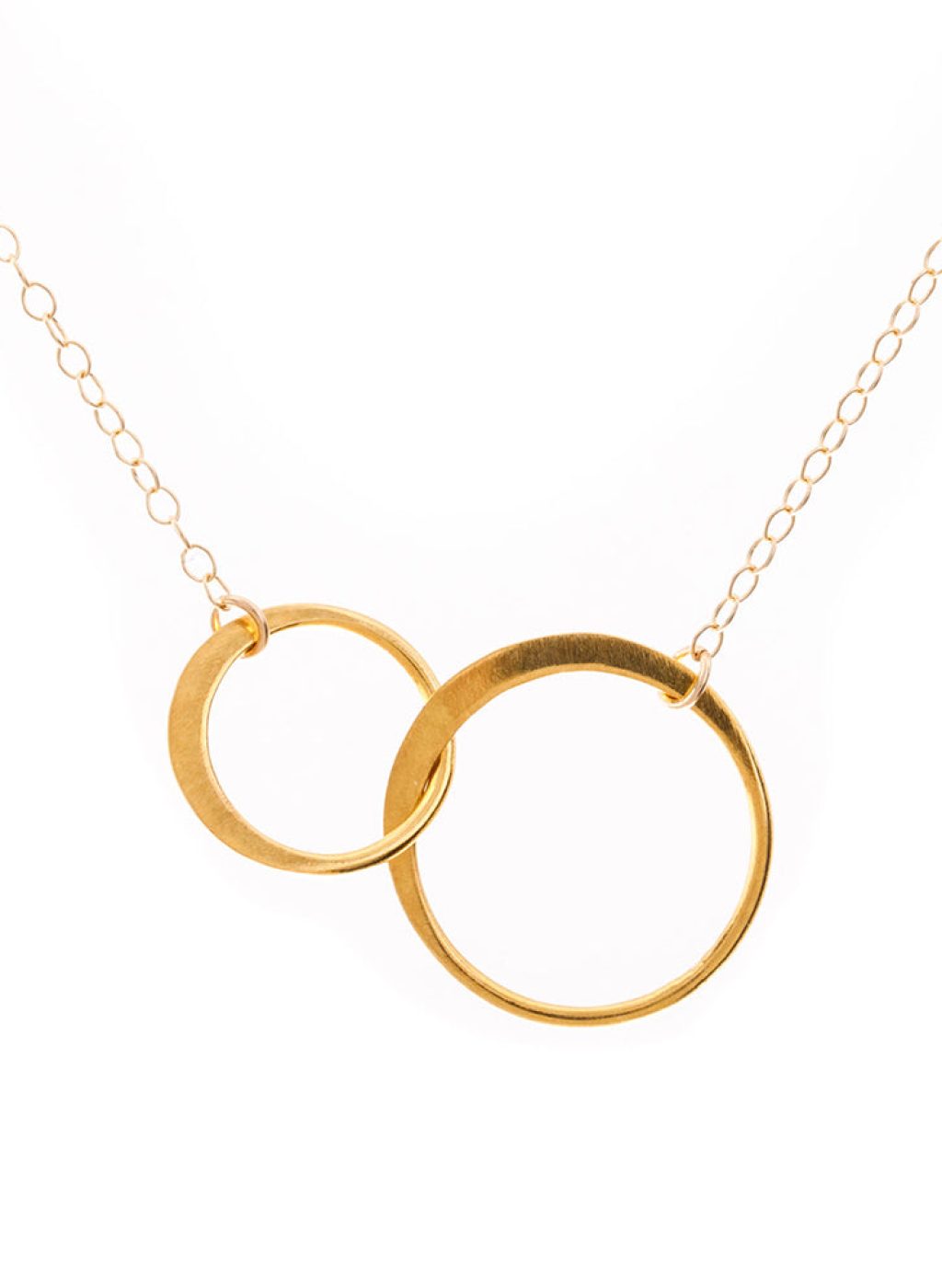 Gold Flat Infinity Circle Necklace