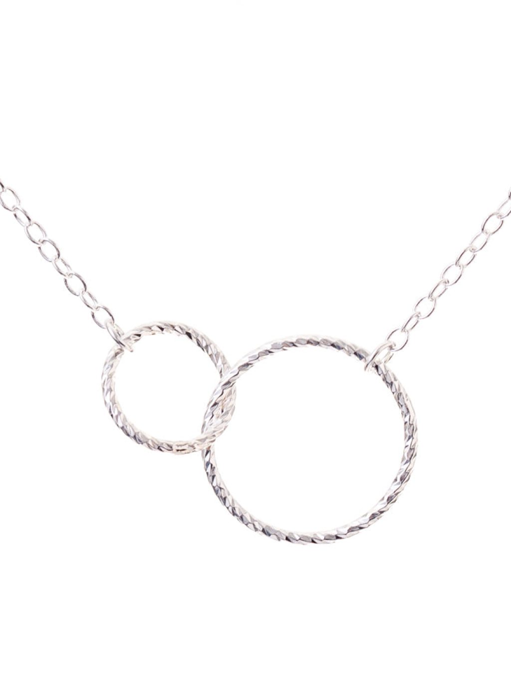 Silver Textured Infinity Circles Necklace