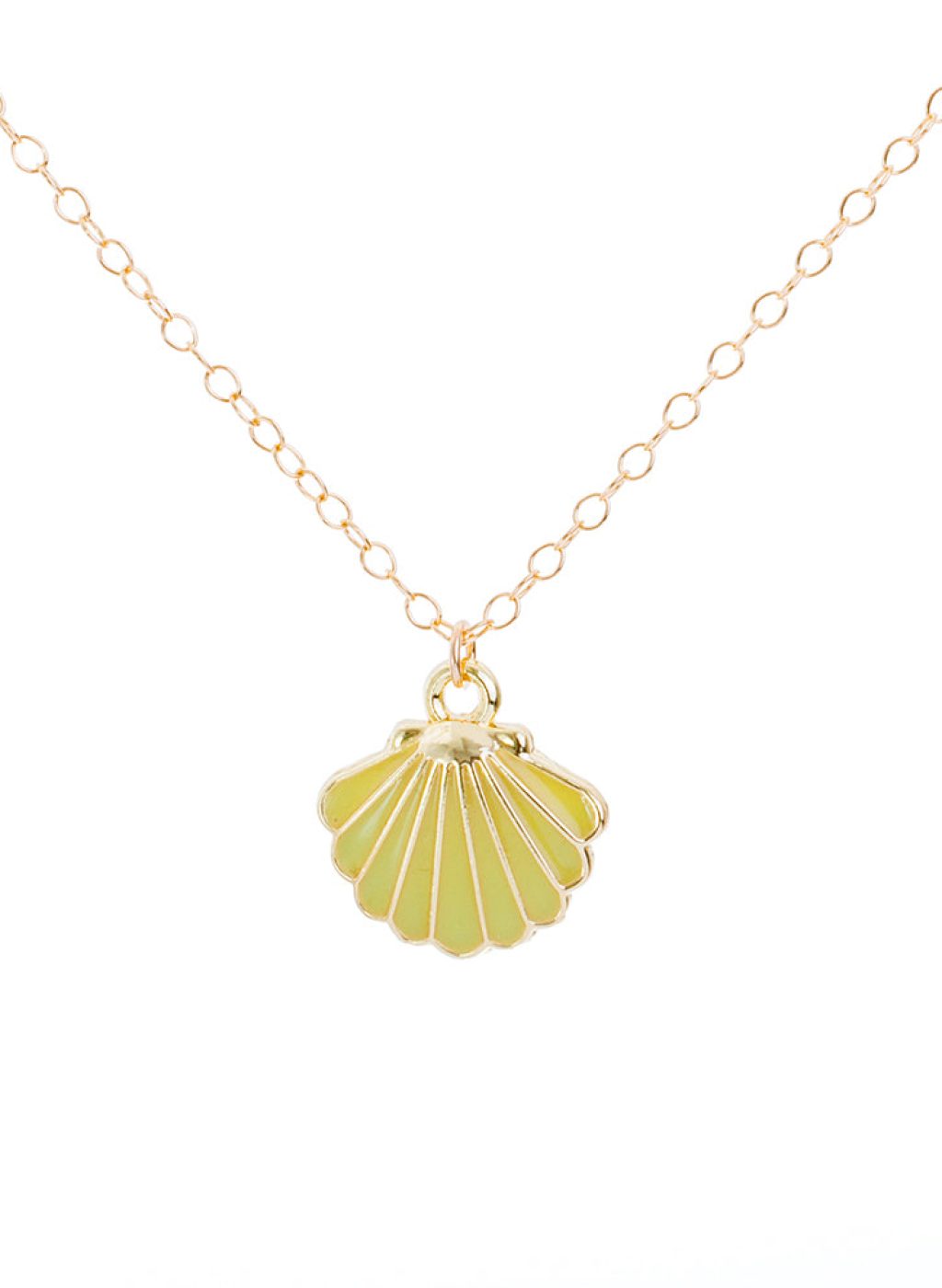 Gold Enamel Shell Necklace
