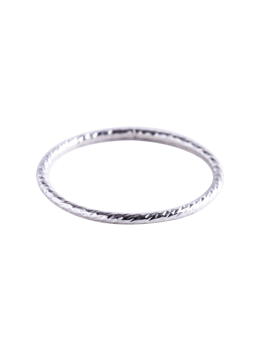 Minimal Silver Textured Stacking Ring