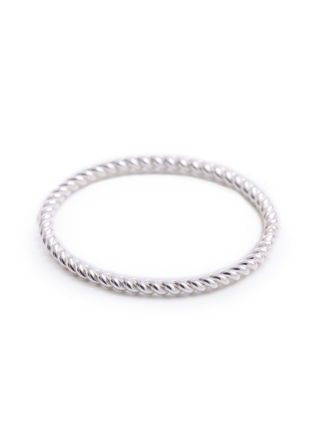 Minimal Silver Twisted Stacking Ring Handmade Birmingham